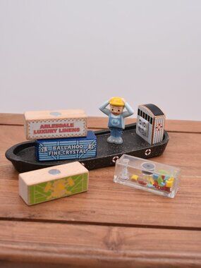 Bulstroad the Cargo Boat Worker Shipping Containers from Cranky at Docks Set